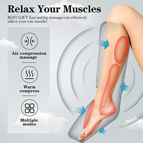 Foot and Leg Air Compression Massager for Muscle Fatigue - Gifts for guy friends made simple. Find unique gift Ideas for guys friends. Gifts for guys in their 20s.