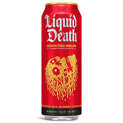 Liquid Death Sparkling Water, Convicted Melon (8-Pack) - Gifts for guy friends made simple. Find unique gift Ideas for guys friends. Gifts for guys in their 20s.