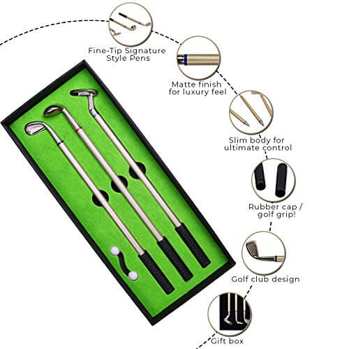 Premium Golf Pen Set - Gifts for guy friends made simple. Find unique gift Ideas for guys friends. Gifts for guys in their 20s.