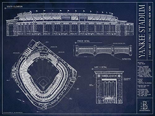 Ballpark Blueprints Yankee Stadium - Gifts for guy friends made simple. Find unique gift Ideas for guys friends. Gifts for guys in their 20s.