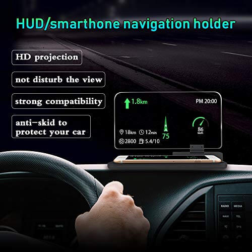 Arestech Car GPS Mobile Head Up Display Holder with HD Image Reflection for HUD - Gifts for guy friends made simple. Find unique gift Ideas for guys friends. Gifts for guys in their 20s.
