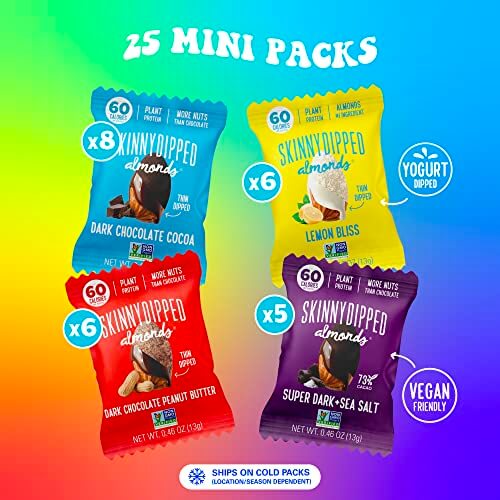 SkinnyDipped Almonds, Pack of 25 - Gifts for guy friends made simple. Find unique gift Ideas for guys friends. Gifts for guys in their 20s.
