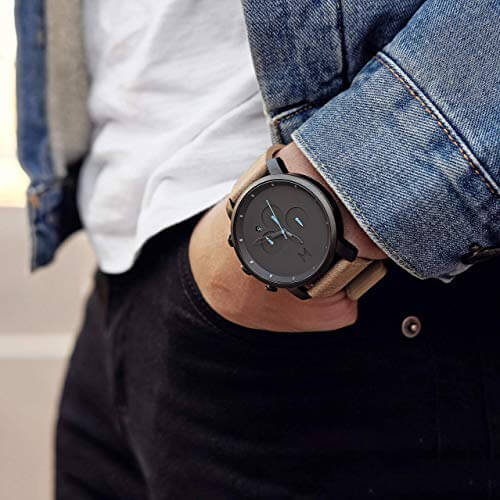 MVMT Chrono Men's Gunmetal Sandstone Stainless Steel Case Watch with Sandstone Leather Strap - Gifts for guy friends made simple. Find unique gift Ideas for guys friends. Gifts for guys in their 20s.